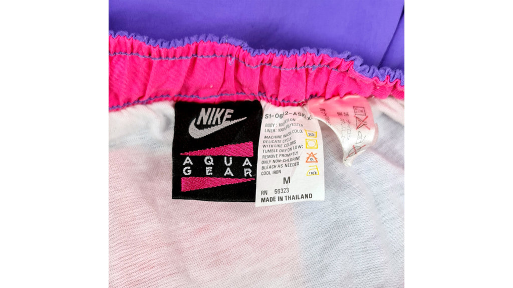 Vintage Nike - Purple Aqua Gear Spell-Out Shorts 1990s Medium