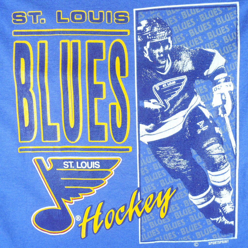 Vintage 1993 St.-Louis-Blues Shirt Large Blue NHL 90s Single-Stitch Tee