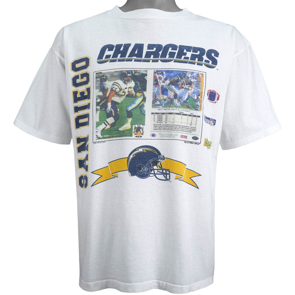 NFL (Sport Attack) - San Diego Chargers Junior Seau Stat T-Shirt 1994 X-Large Vintage Retro Football