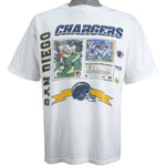 NFL (Sport Attack) - San Diego Chargers Junior Seau Stat T-Shirt 1994 X-Large Vintage Retro Football