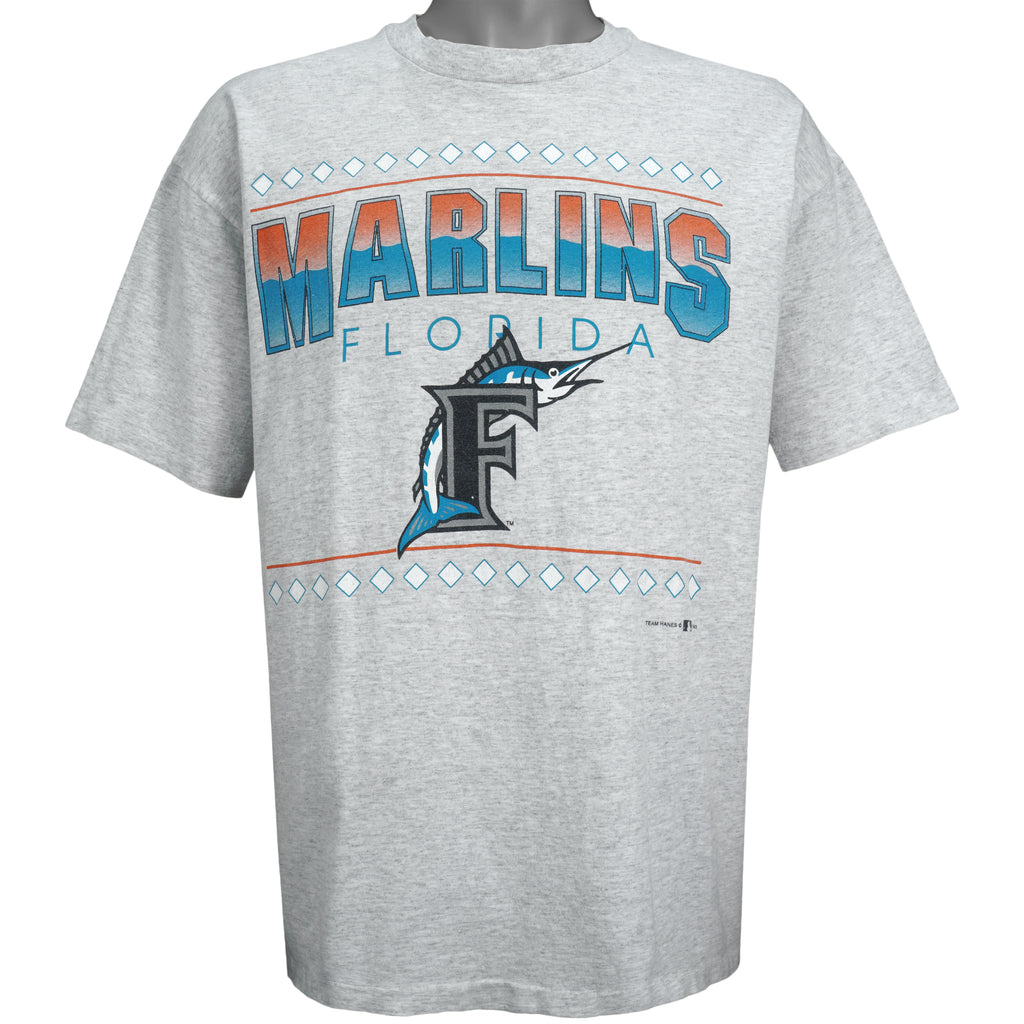 MLB (Hanes) - Florida Marlins Single Stitch T-Shirt 1993 X-Large Vintage Retro Baseball