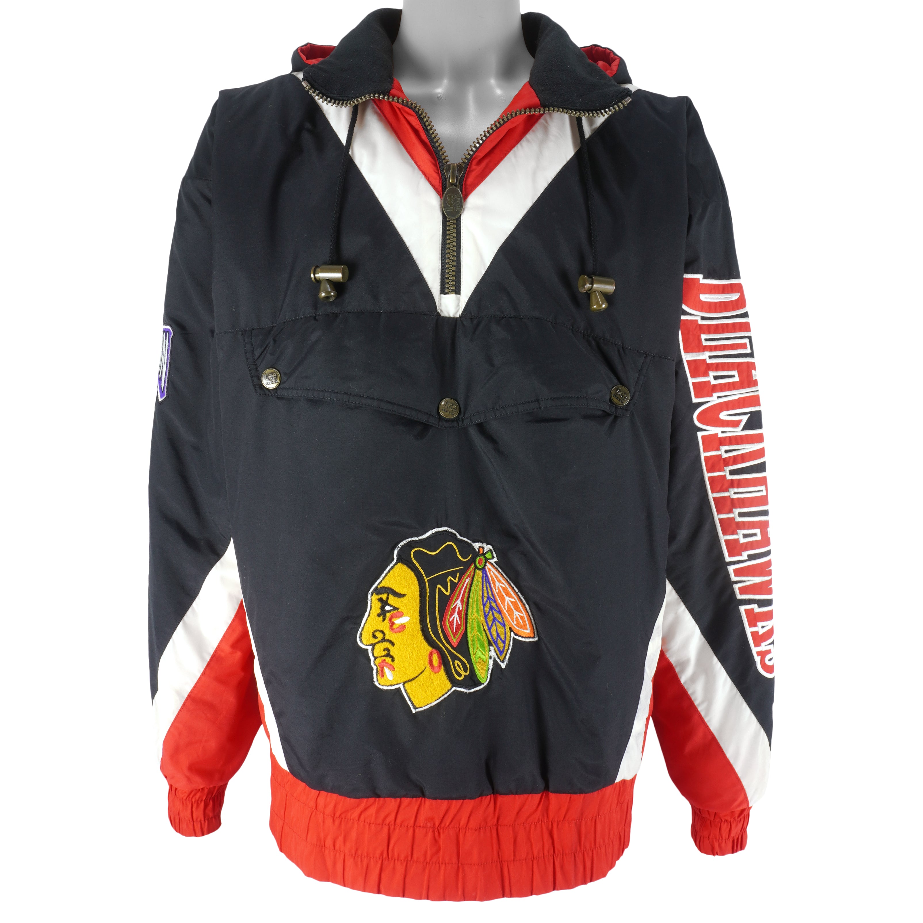 Vintage Chicago Blackhawks Nike Hoodie Sweatshirt Large Gray Nhl