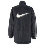 Nike - Black and White Big Swoosh Zip-Up Reversible Puffer Jacket Large