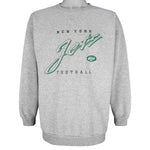 NEW YORK JETS VINTAGE 1990'S LOGO ATHLETIC V-NECK WINDBREAKER