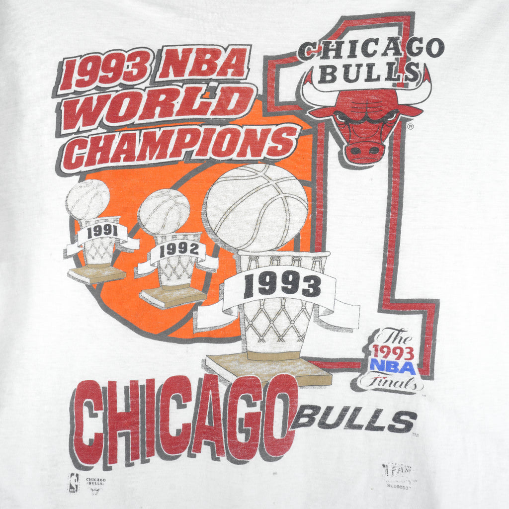 NBA - Chicago Bulls World Champions Single Stitch T-Shirt 1993 X-Large Vintage Retro Basketball