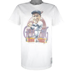 MLB (Salem) - New York Yankees Lou Gehrig Caricature T-Shirt 1989 X-Large Vintage Retro Baseball