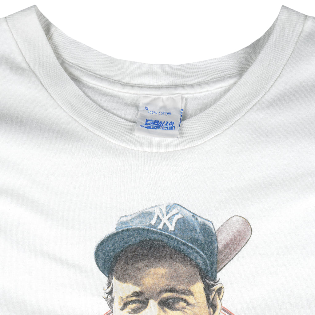 MLB (Salem) - New York Yankees Lou Gehrig Caricature T-Shirt 1989 X-Large Vintage Retro Baseball