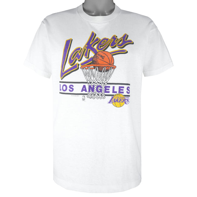 NBA (Salem) - Los Angeles Lakers Single Stitch T-Shirt 1990s Large