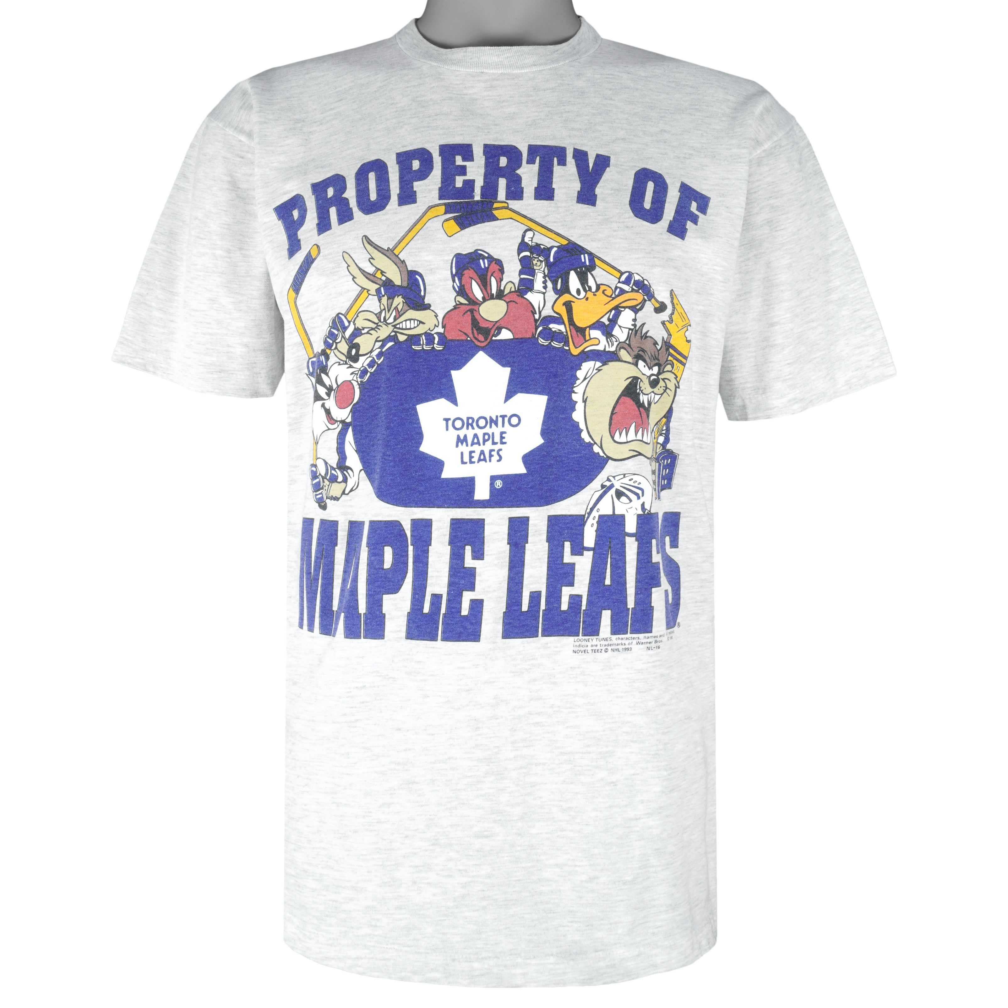Vintage NHL - Toronto Maple Leafs x Looney Tunes Single Stitch T-Shirt 1993 Medium