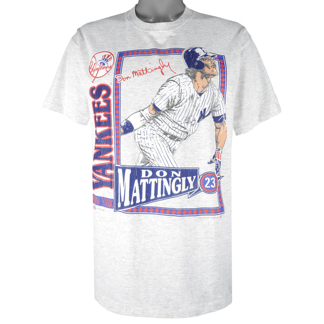 rare Don Mattingly Nutmeg Cartoon T-Shirt New York Yankees 90s Double sided  XL