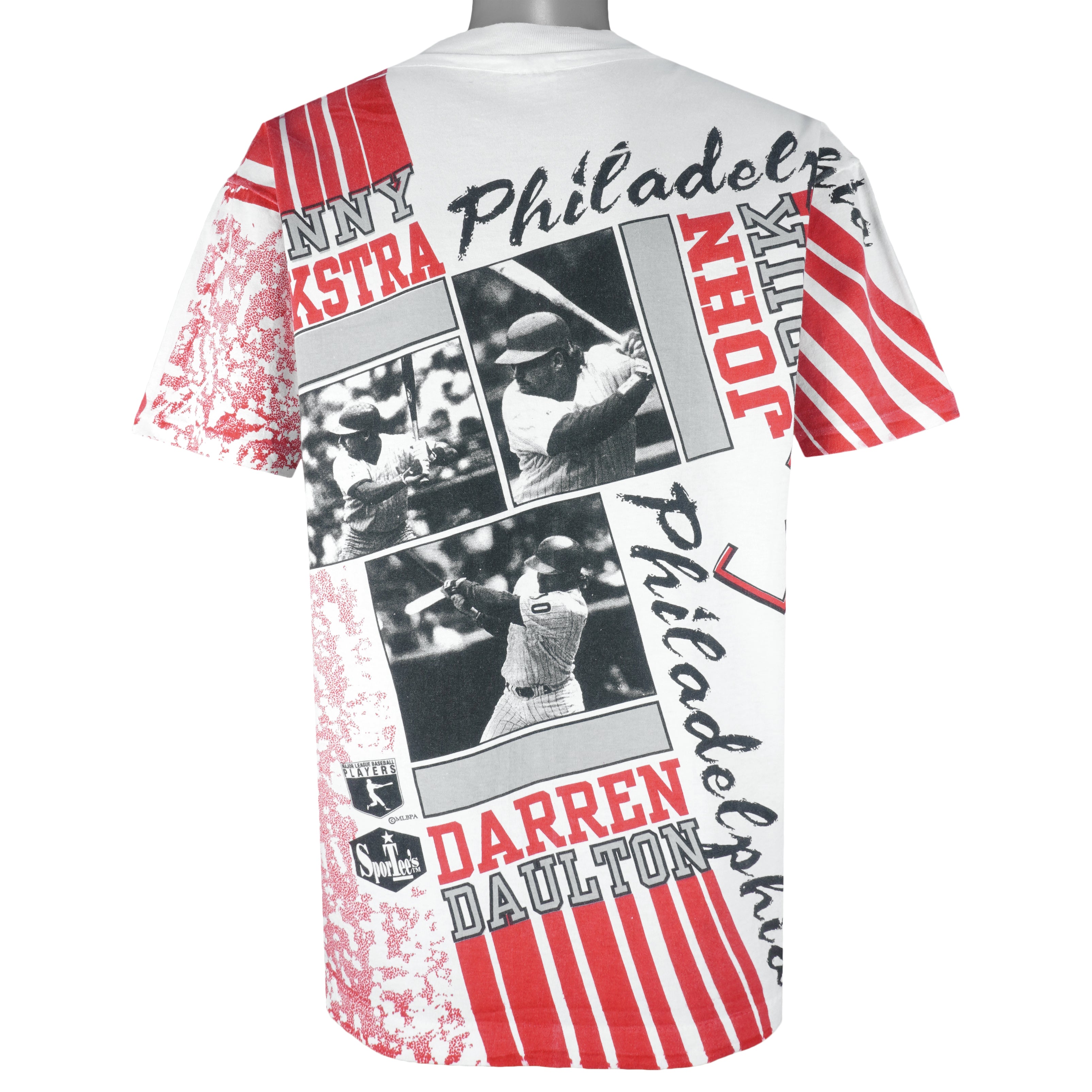 Vintage MLB (Anvil) - Philadelphia Phillies Darren Daulton, Lenny Dykstra AOP T-Shirt 1990s Large