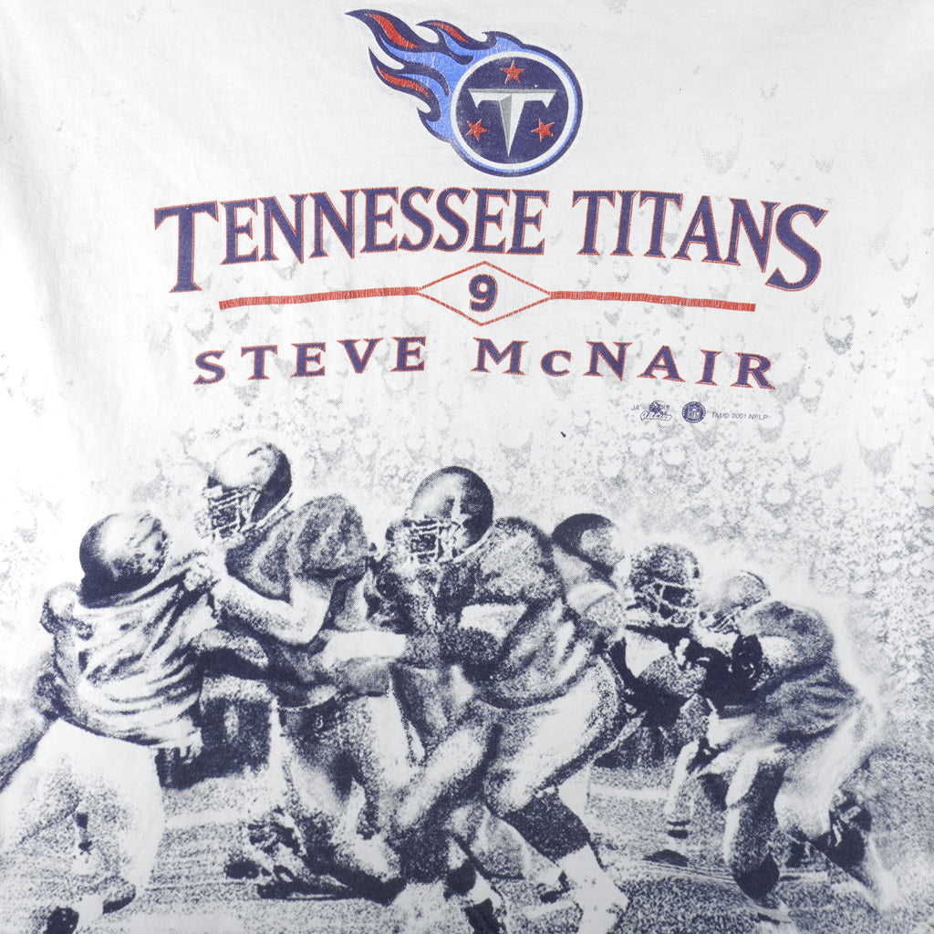 NFL (All Sport) - Tennessee Titans Steve McNair Single Stitch T-Shirt 2001 X-Large Vintage Retro Football