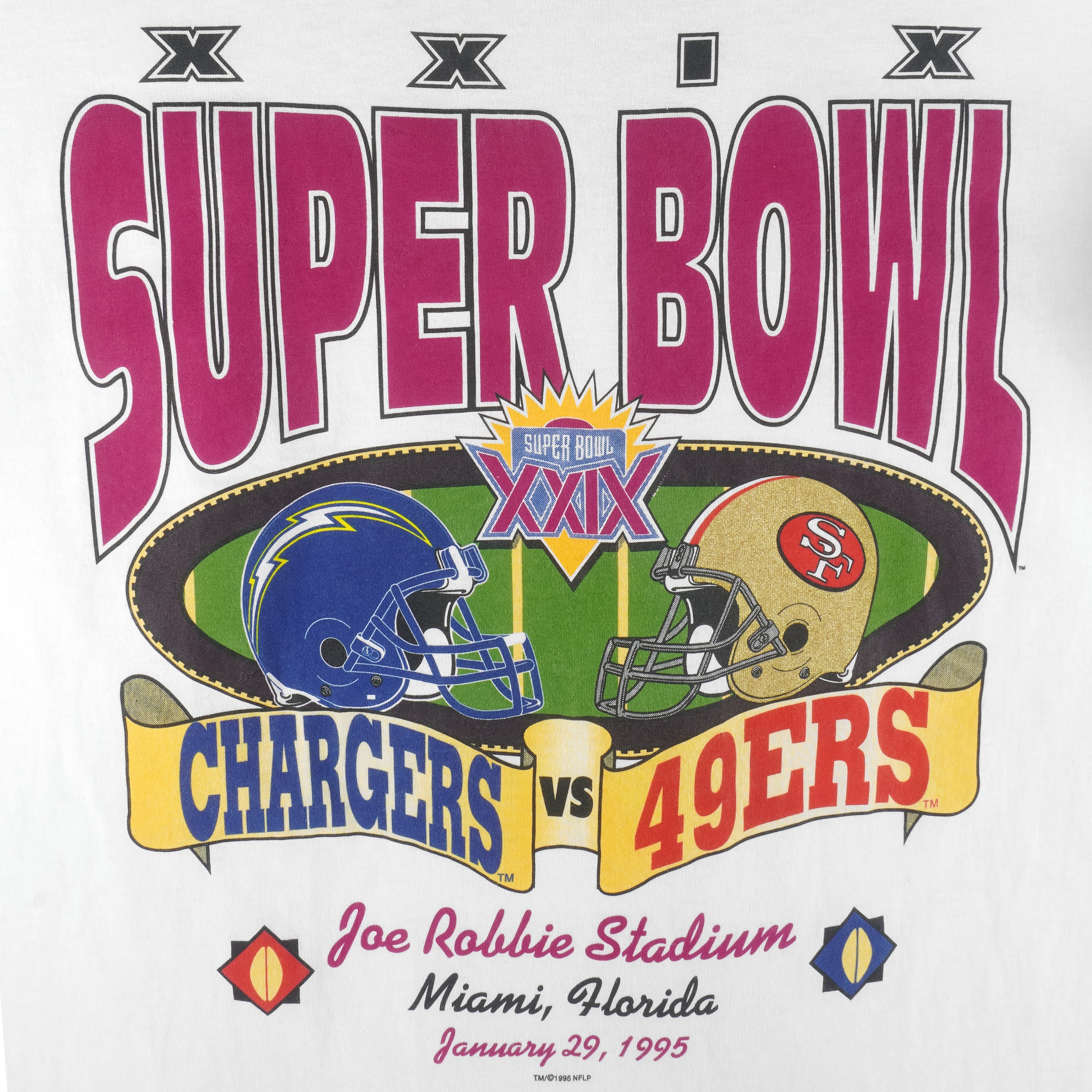 Vintage NFL - Super Bowl 29th, Chargers VS 49ers T-Shirt 1994 X-Large –  Vintage Club Clothing