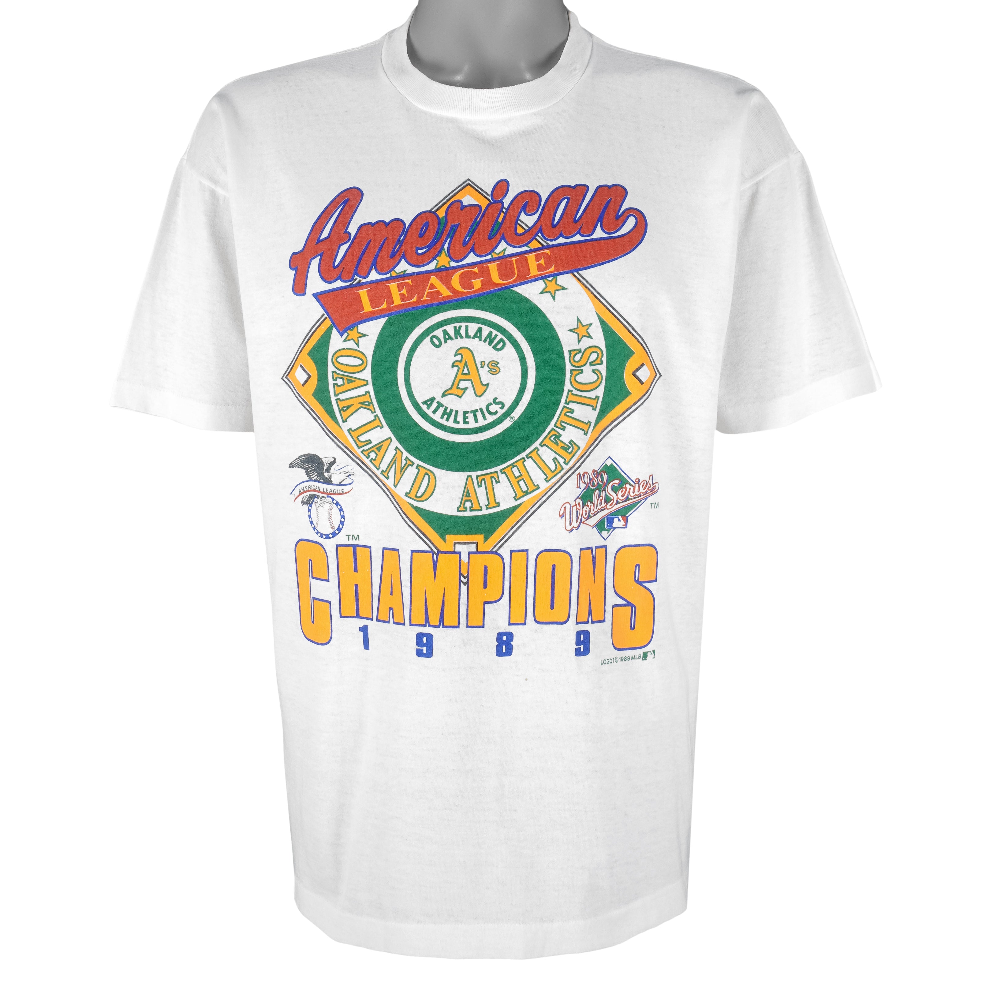 Vintage MLB (Logo 7) - Oakland Athletics Champs Single Stitch T