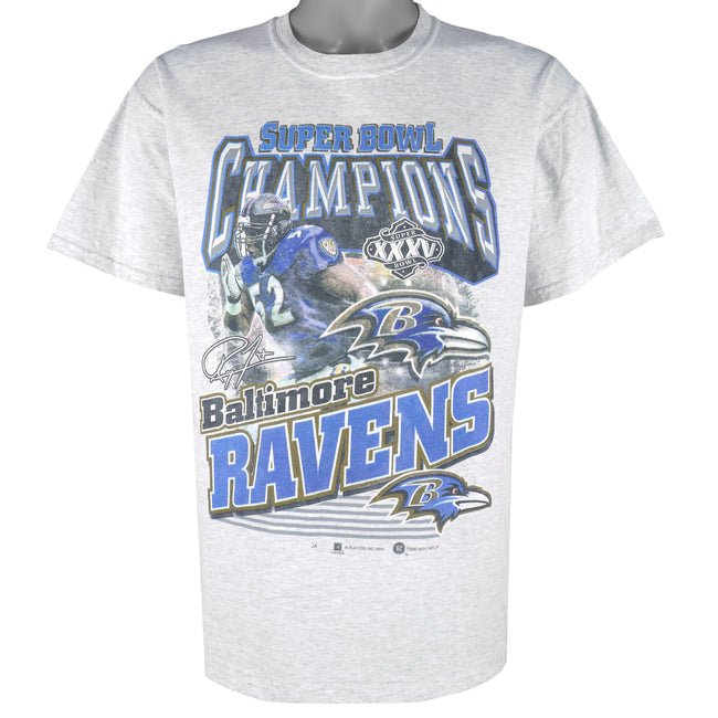 Vintage NFL (M&O Knits) - Baltimore Ravens Super Bowl Champions T-Shirt  2001 Large – Vintage Club Clothing