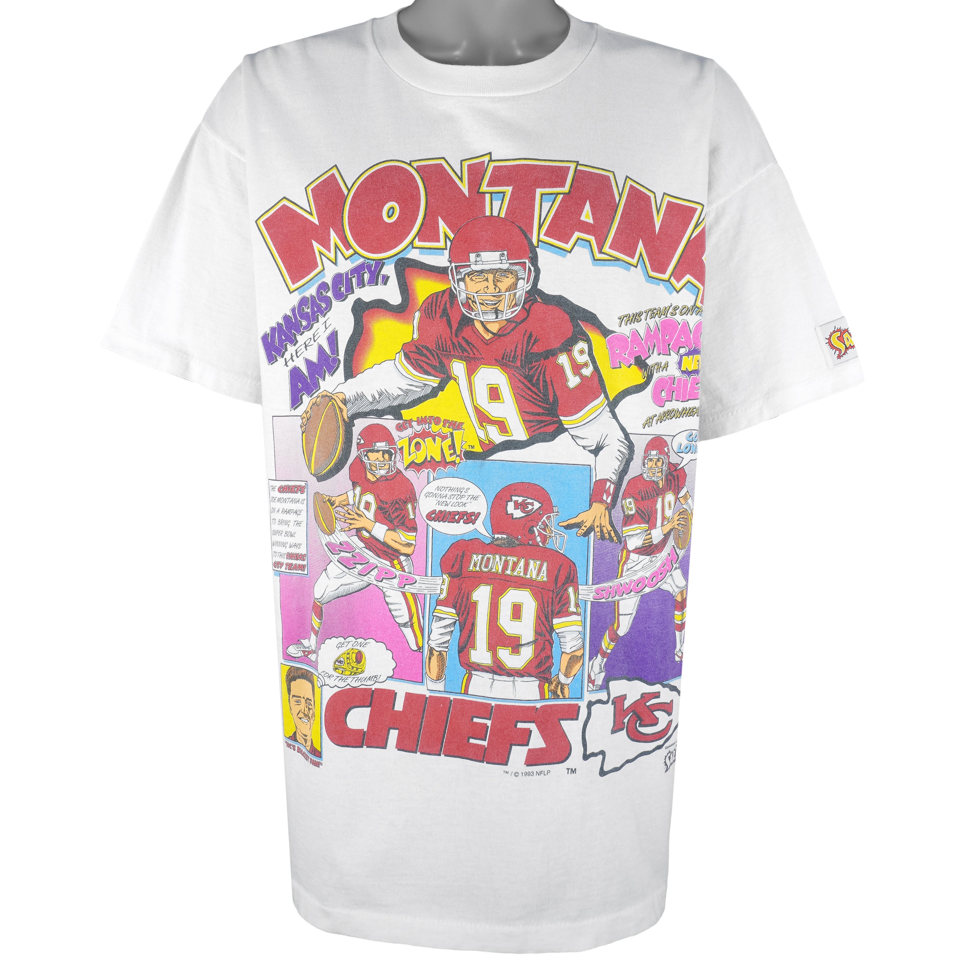 1992 Kansas City Chiefs Salem Sportswear NFL T Shirt Size Large