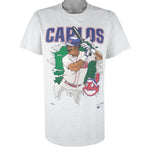 MLB (Nutmeg) - Cleveland Indians Carlos Baerga Breakout T-Shirt 1990s Medium