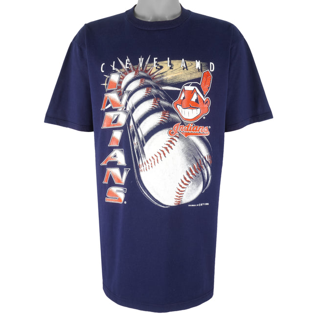 Vintage MLB (LBI) - Cleveland Indians Big Logo T-Shirt 1996 X