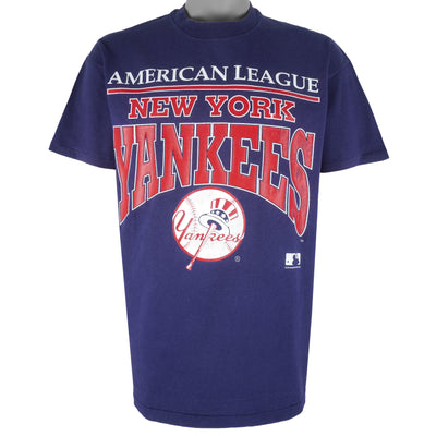 Vintage 90s MLB New York Yankees Nutmeg Big Print T Shirt Size XL -USA Made