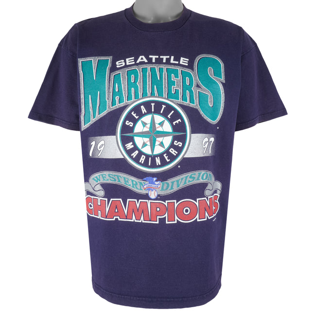 American Classic Vintage 1998 Seattle Mariners MLB Tshirt. Made in Mexico. Large Front Graphic. XL