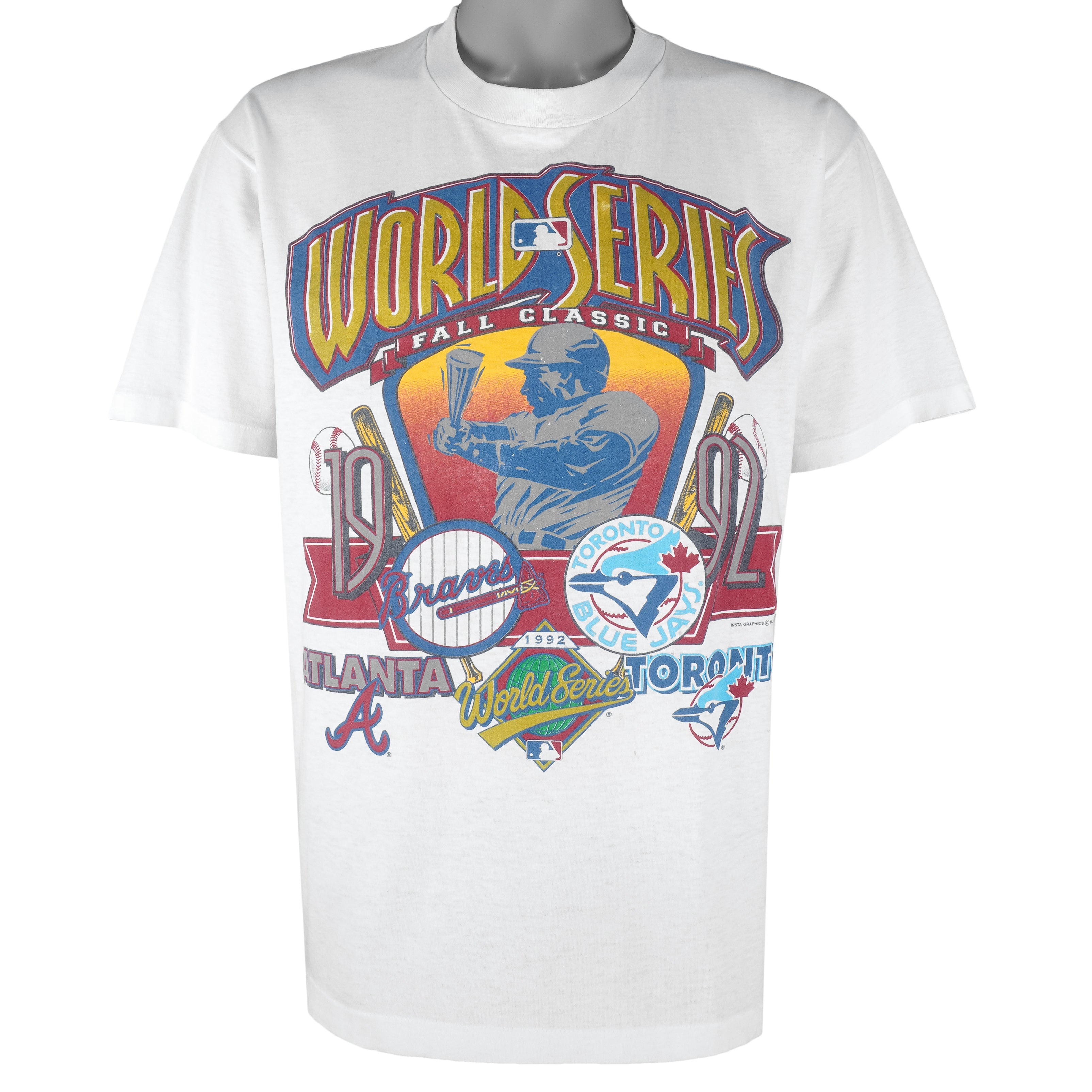 Vintage MLB (Hanes) - Atlanta Braves VS Toronto Blue Jays World Series T- Shirt 1992 Large – Vintage Club Clothing