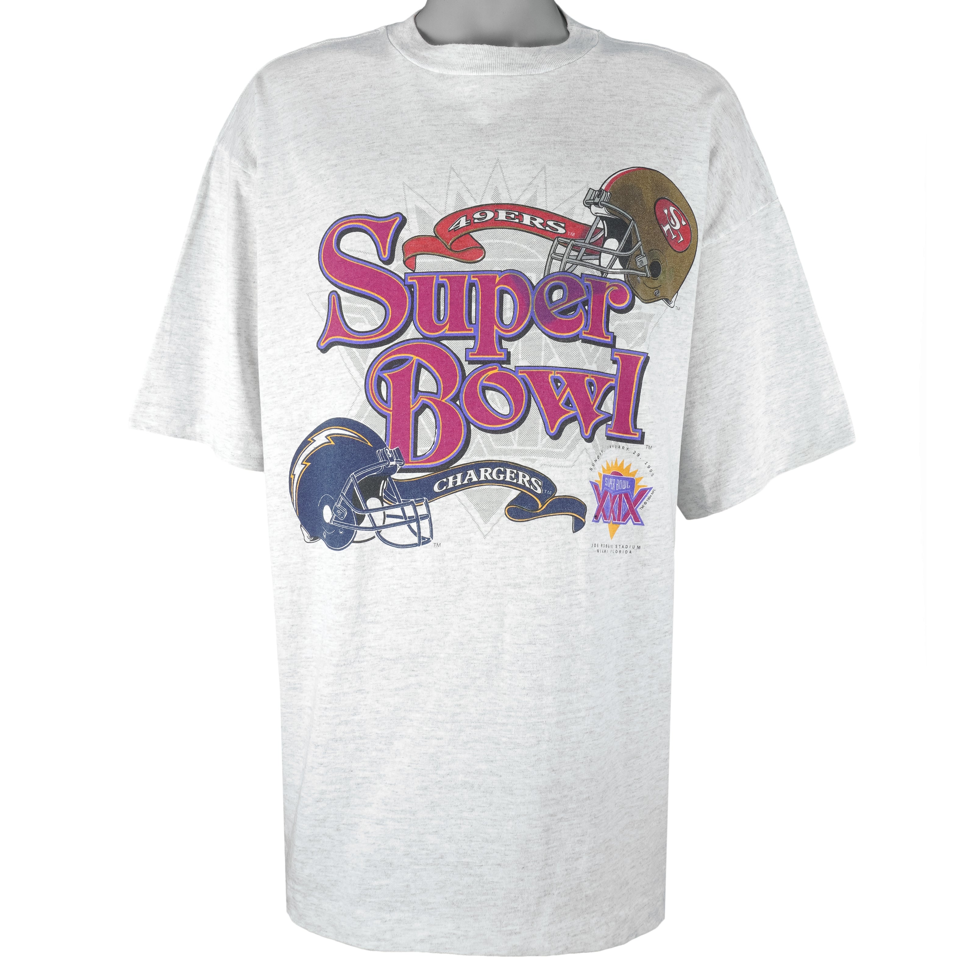 Vintage 1995 Chargers vs 49ers Super Bowl NFL Shirt Unisex