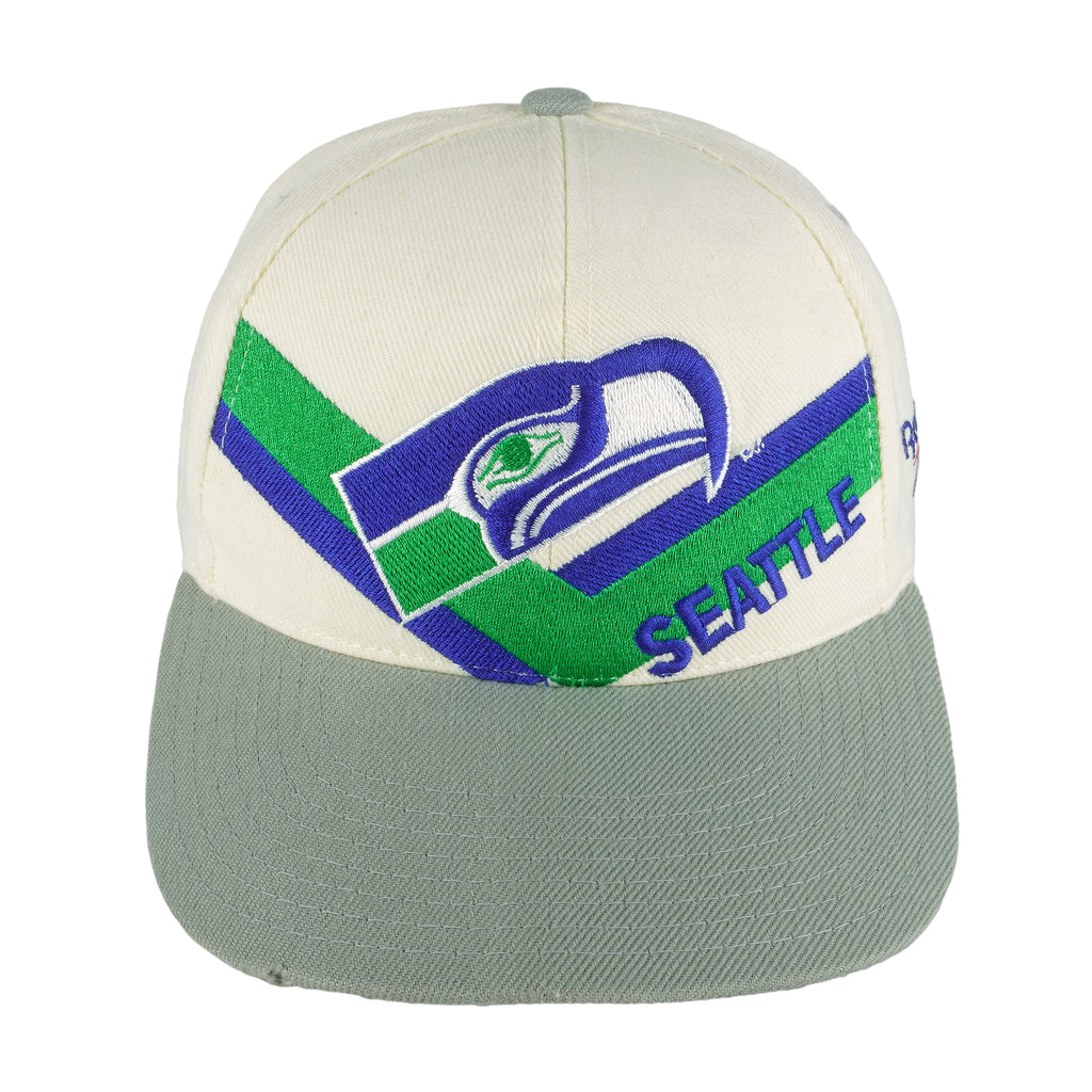 Reebok - Seattle Seahawks Embroidered Snapback Hat 1990s OSFA Vintage Retro Football