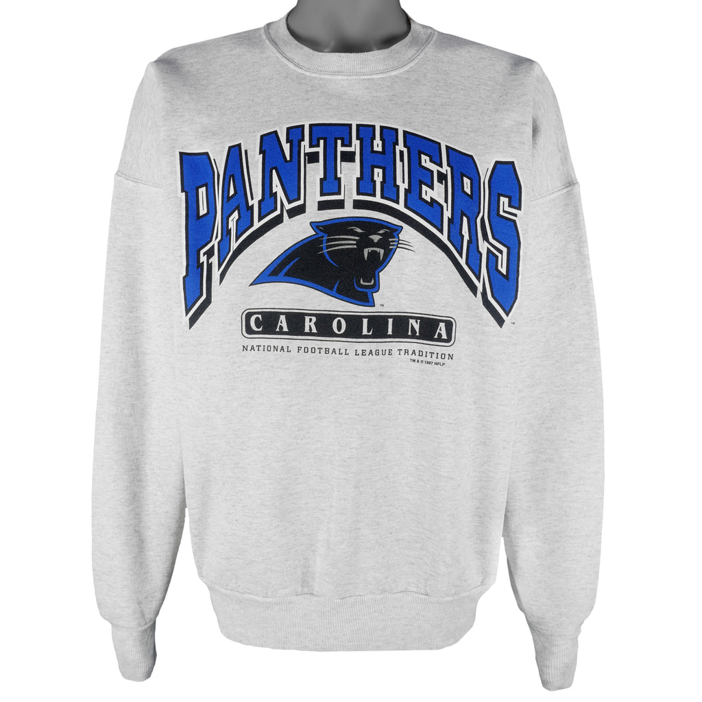 NFL (Hanes) - Carolina Panthers Big Logo Crew Neck Sweatshirt 1997 XX-Large Vintage Retro Football