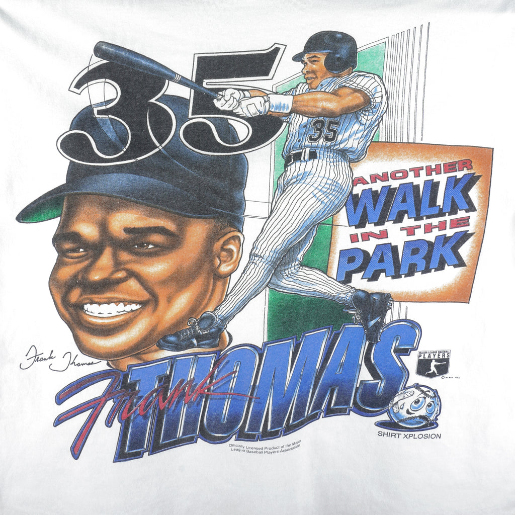 MLB (Delta) - White Sox Frank Thomas Single Stitch T-Shirt 1990s Large Vintage Retro Baseball