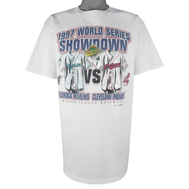 Vintage MLB (Tultex) - Florida Marlins VS Cleveland Indians World Champions  T-Shirt 1997 X-Large – Vintage Club Clothing