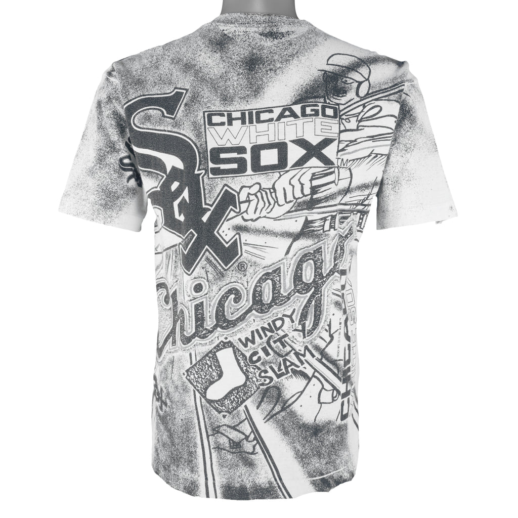 MLB (Americas Favorite) - Chicago White Sox All Over Print T-Shirt 1991 Large Vintage Retro Baseball