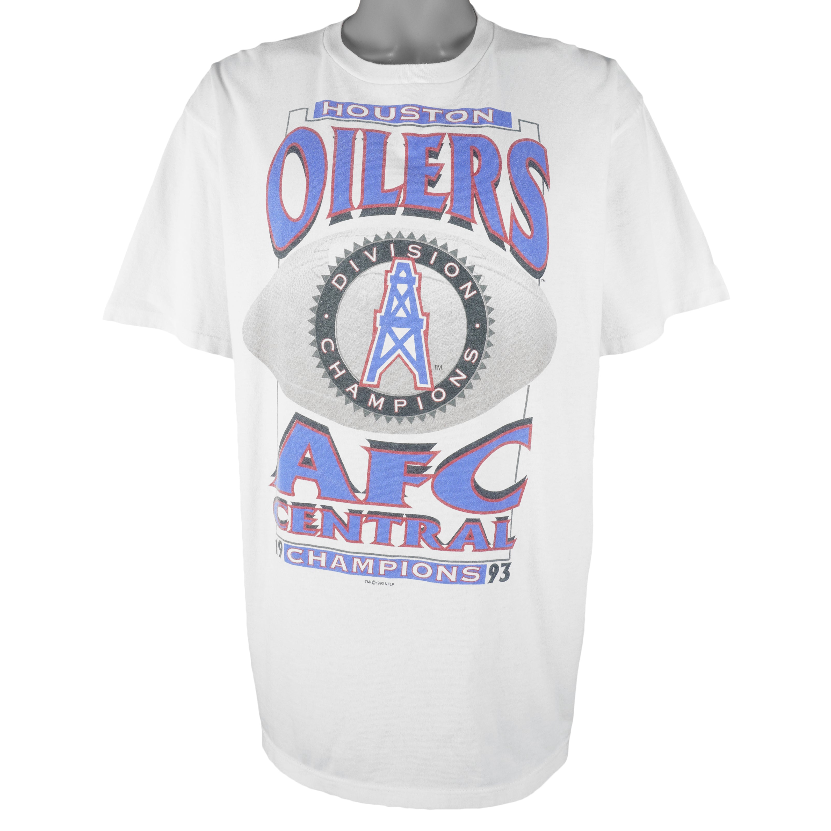 Vintage Starter - Black Houston Oilers, AFC Champions T-Shirt 1993