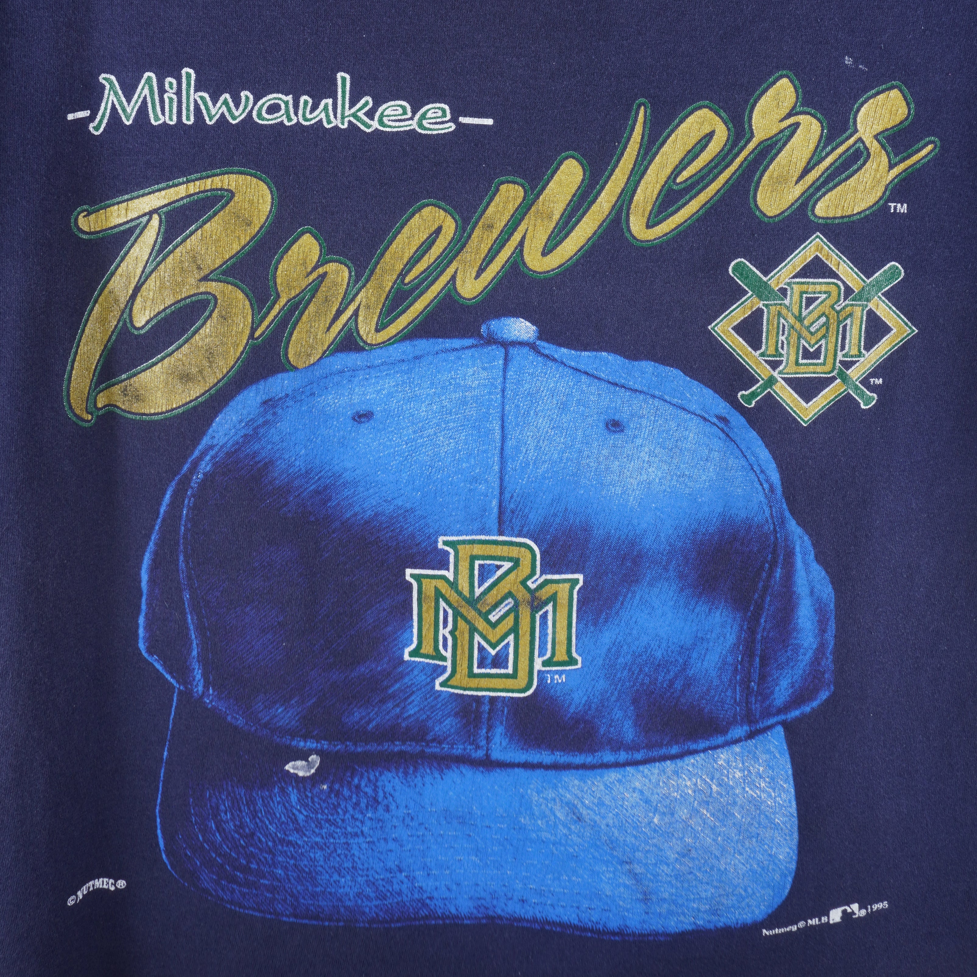Salem Sportswear MLB Milwaukee Brewers Grey T-Shirt - Size Large