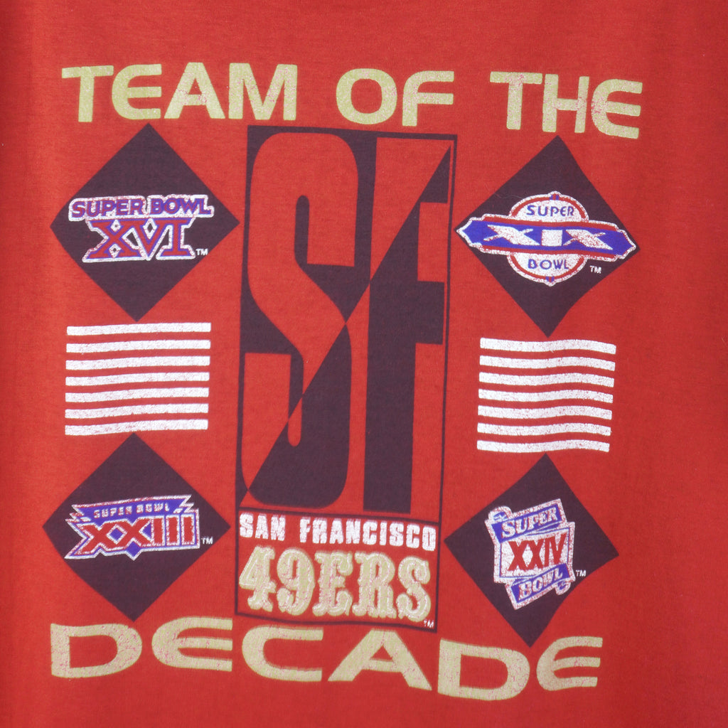 NFL - 49ers San Francisco Single Stitch T-Shirt 1990s Large Vintage Retro Football