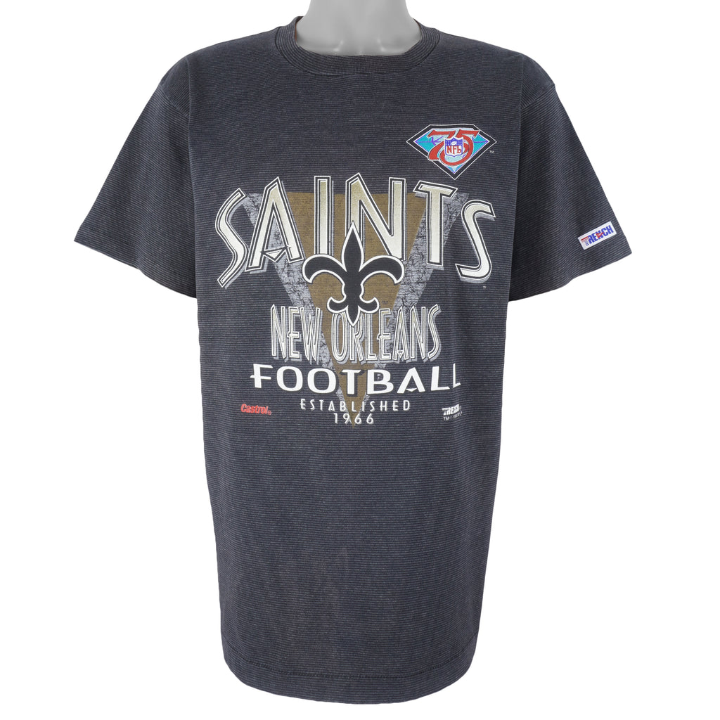 NFL (Trench) - New Orleans Saints Single Stitch T-Shirt 1994 X-Large Vintage Retro Football