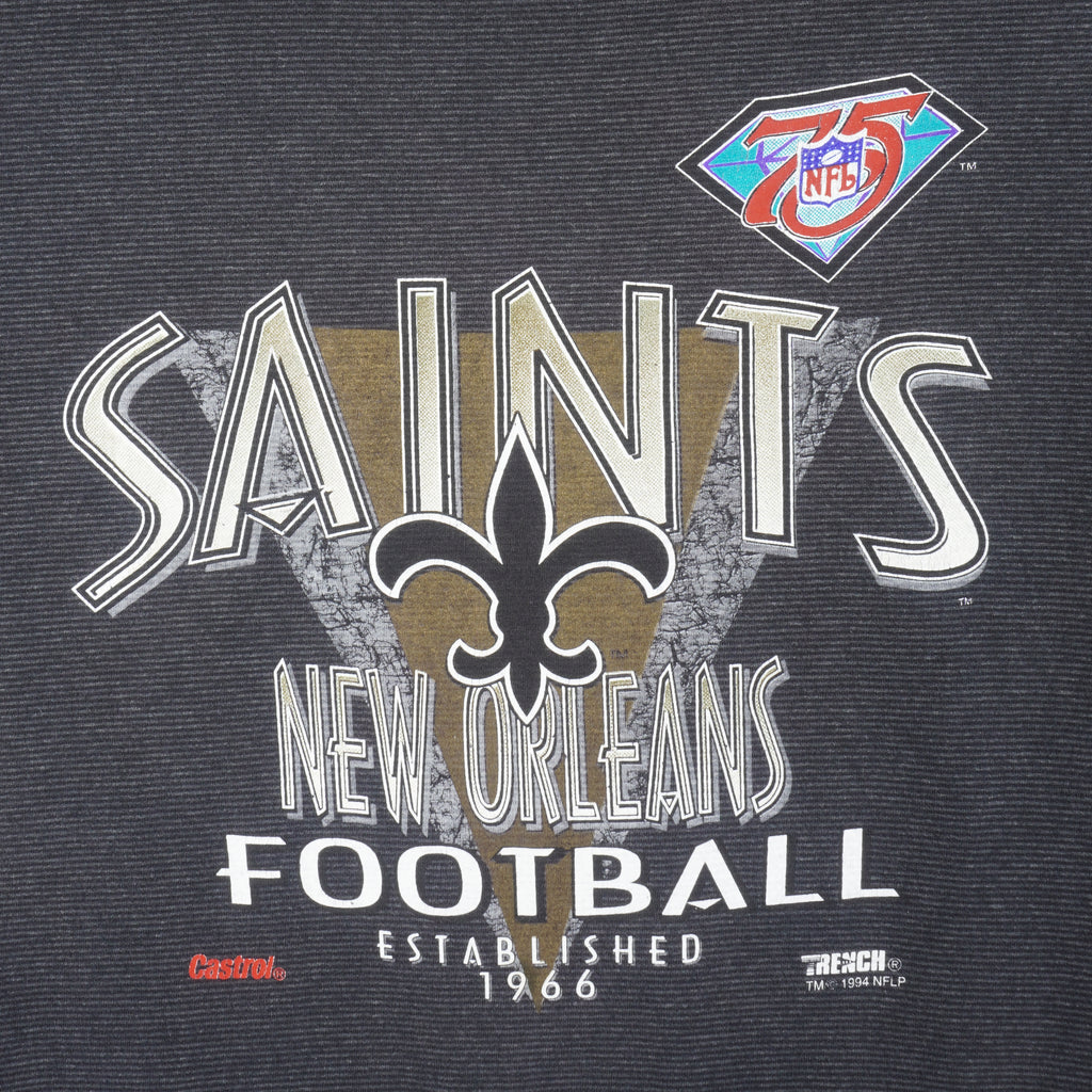 NFL (Trench) - New Orleans Saints Single Stitch T-Shirt 1994 X-Large Vintage Retro Football