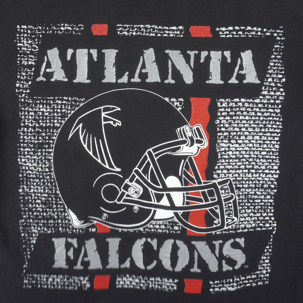 NFL (Hanes) - Atlanta Falcons Helmet Single Stitch T-Shirt 1990s Large Vintage Retro Football