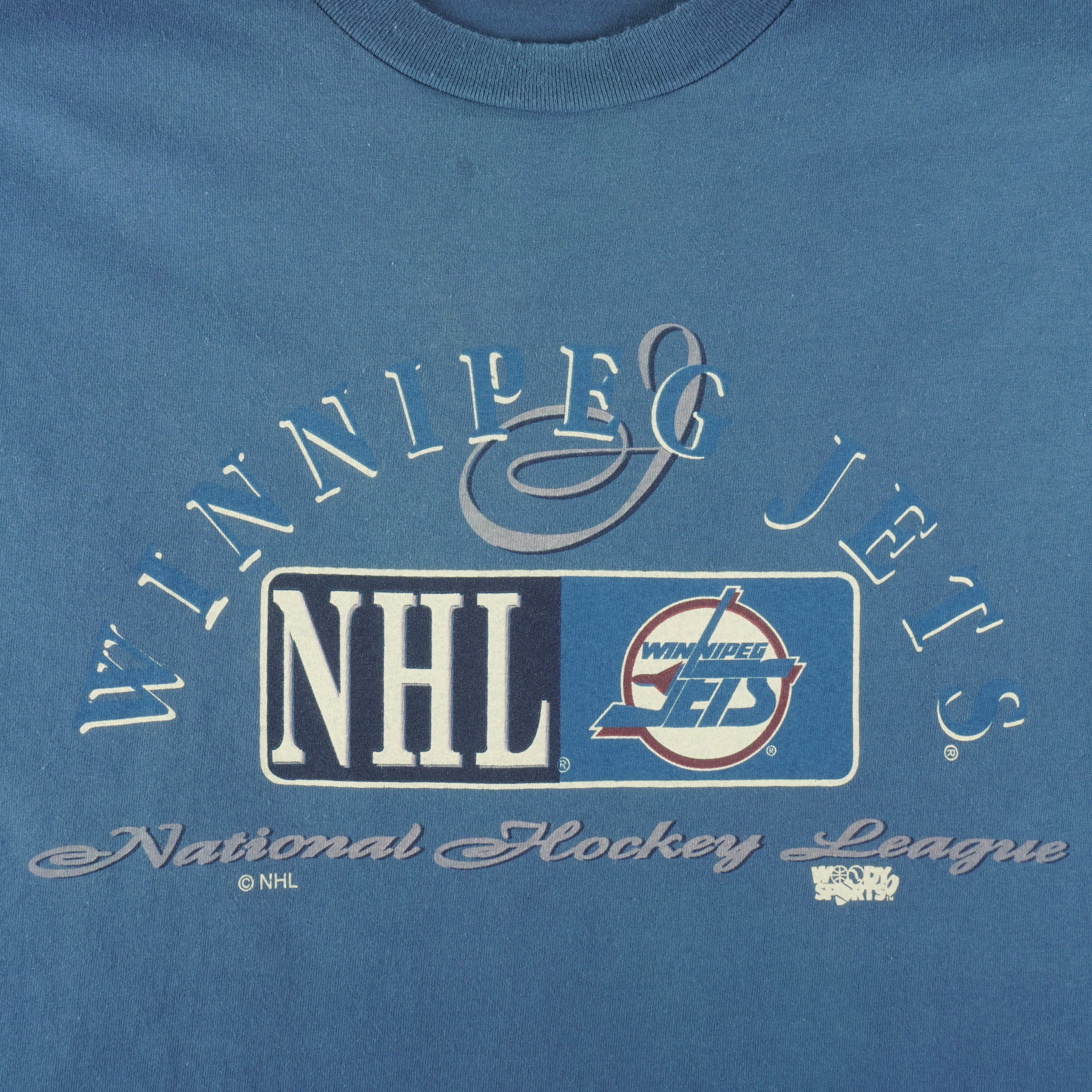 Vintage Bulletin Athletic NHL Winnipeg Jets Embroidered Polo Shirt Sz XL  Hockey