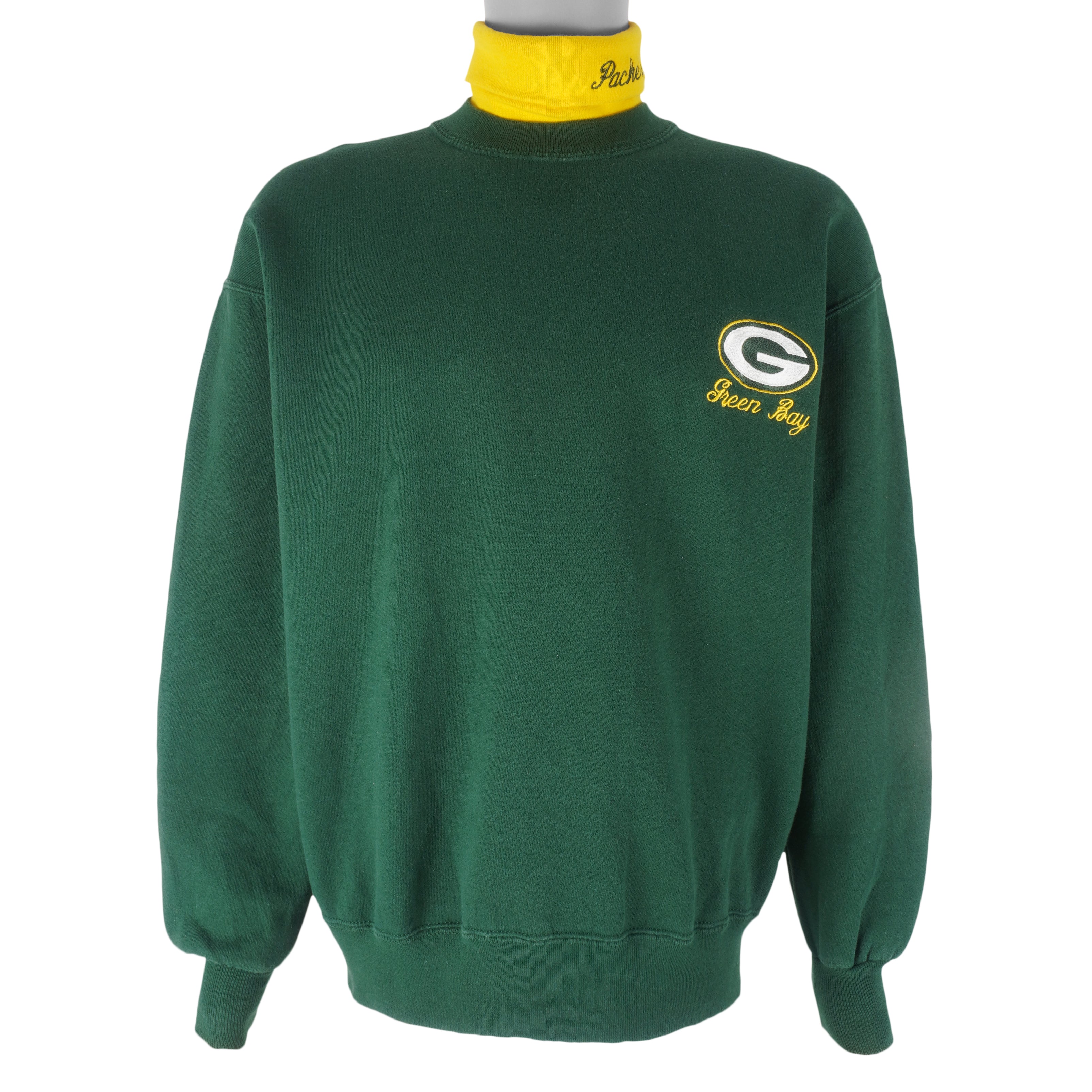 Vintage Starter Green Bay Packers NFL Turtleneck Size Large Black Long  Sleeve