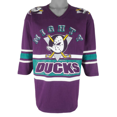 Vintage NHL (Nutmeg) - Mighty Ducks, The Puck Stop Here T-Shirt 1990s Large  – Vintage Club Clothing