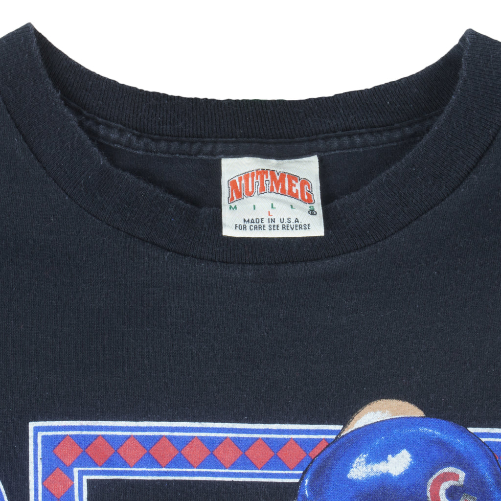 MLB (Nutmeg) - Chicago Cubs Ryne Sandberg Stat T-Shirt 1992 Large Vintage Retro Baseball