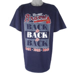MLB (Salem) - Atlanta Braves Back to Back to Back Single Stitch T-Shirt 1993 Large