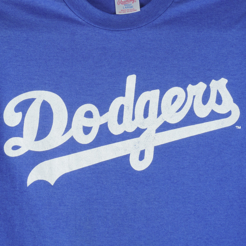 MLB (Rawlings) - LA Dodgers Single stitch T-Shirt 1990s Large Vintage Retro