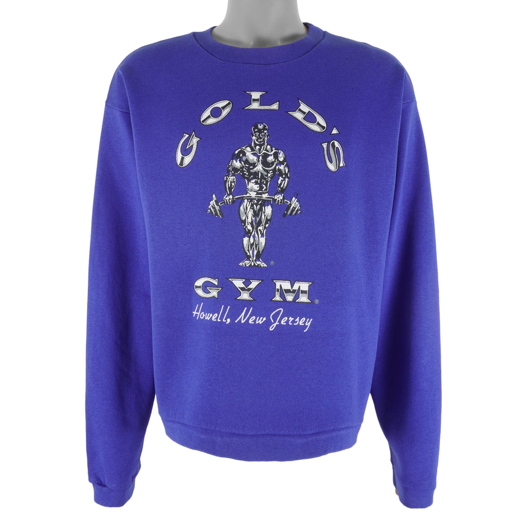 Vintage - Gold's GYM Howell, New Jersey Blue Sweatshirt 1990s X-Large Vintage Retro 