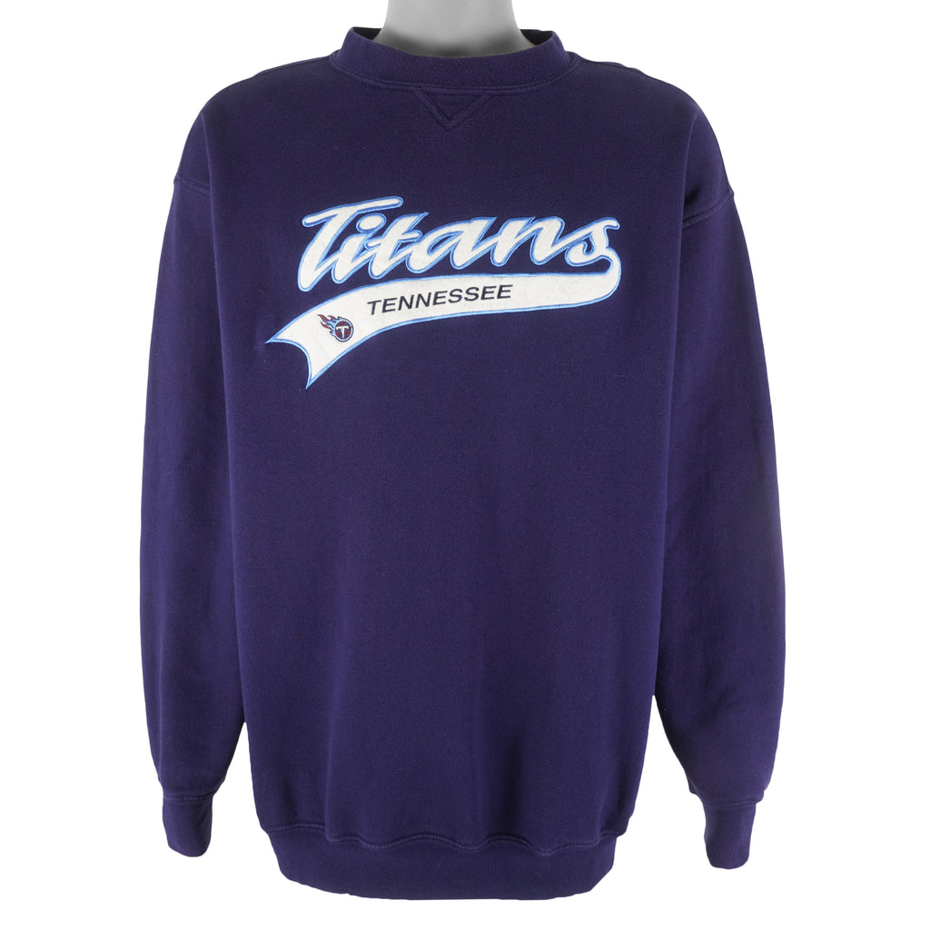 NFL (Logo Athletic) - Tennessee Titans Embroidered Crew Neck Sweatshirt 1990s X-Large Vintage Retro Football