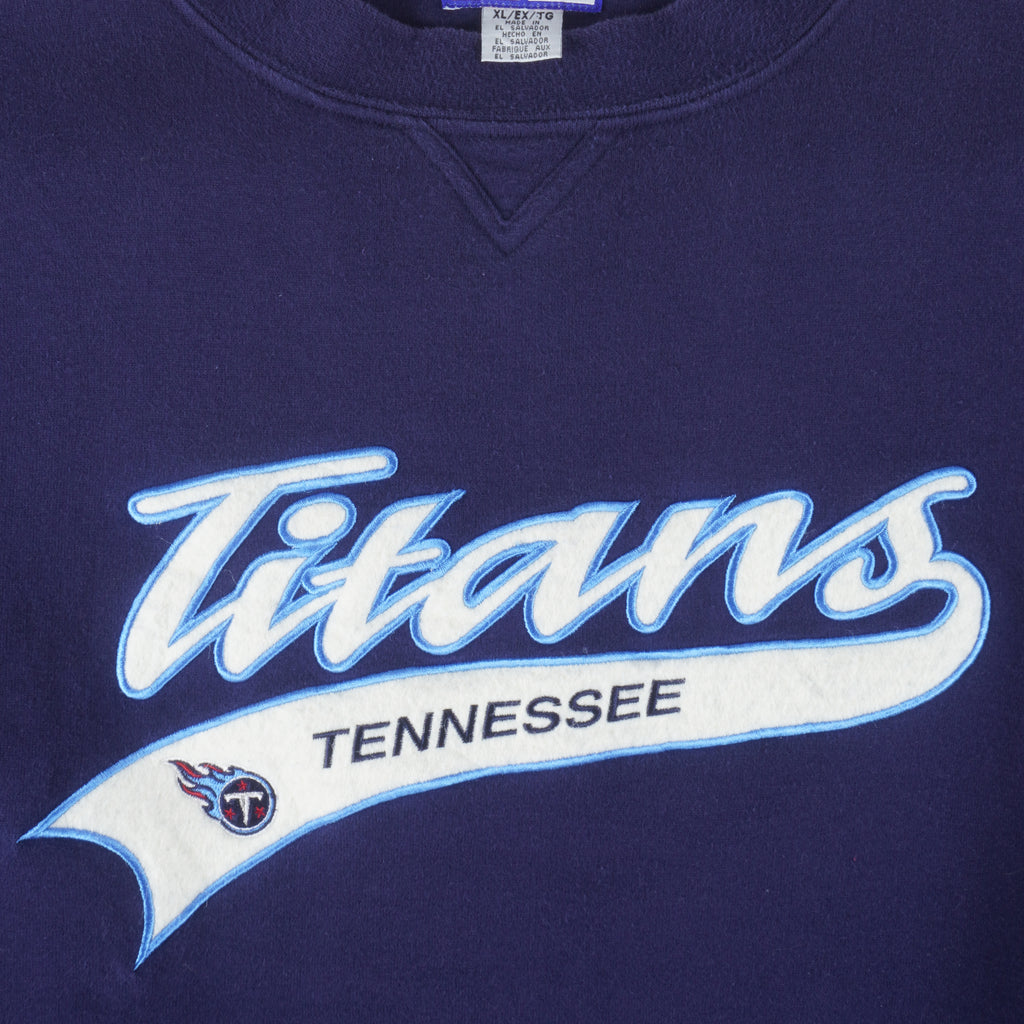 NFL (Logo Athletic) - Tennessee Titans Embroidered Crew Neck Sweatshirt 1990s X-Large Vintage Retro Football