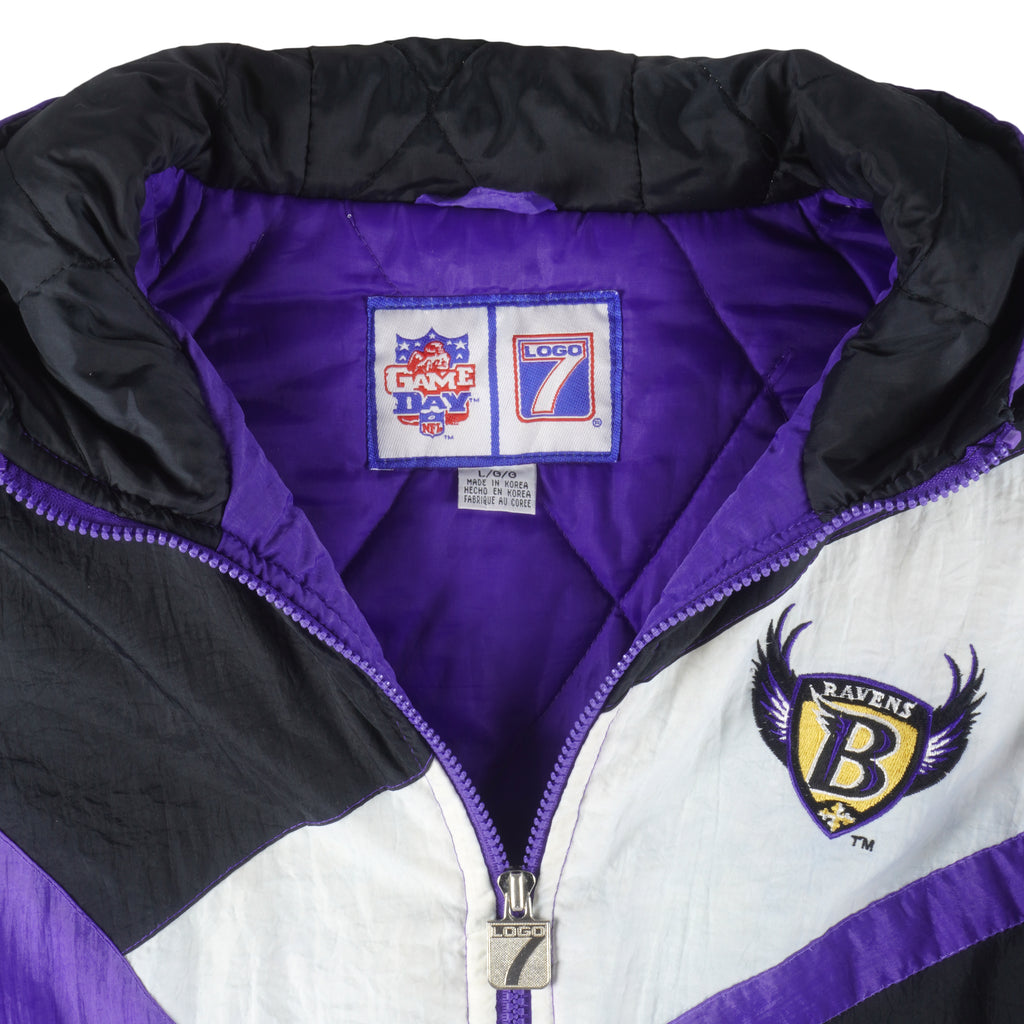 NFL (Logo 7) - Baltimore Ravens Puffer Jacket 1990s Large Vintage Retro Football