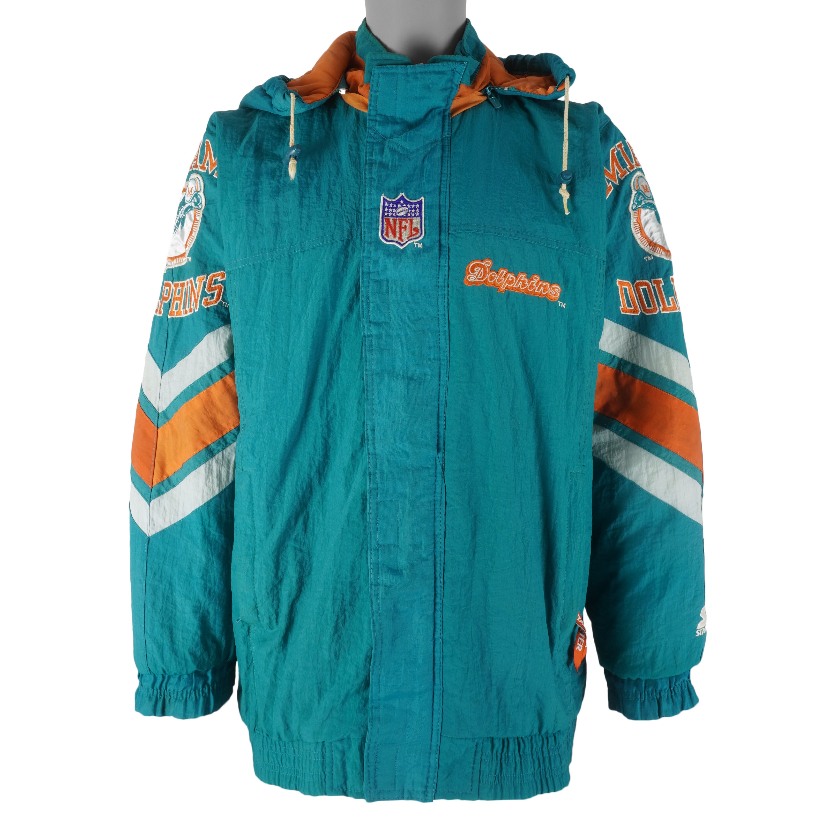 NFL, Jackets & Coats, Nfl Vintage Miami Dolphins Suede Varsity Jacket  Large