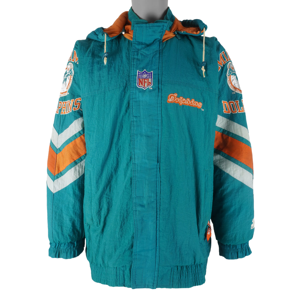 Starter (Pro Line) - Miami Dolphins Puffer Jacket 1990s Large