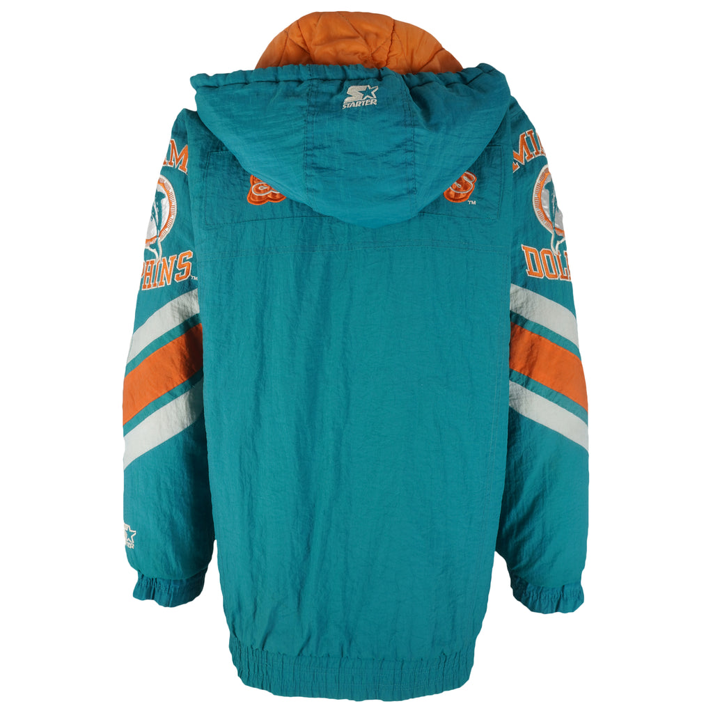 Starter (Pro Line) - Miami Dolphins Puffer Jacket 1990s Large Vintage Retro Football